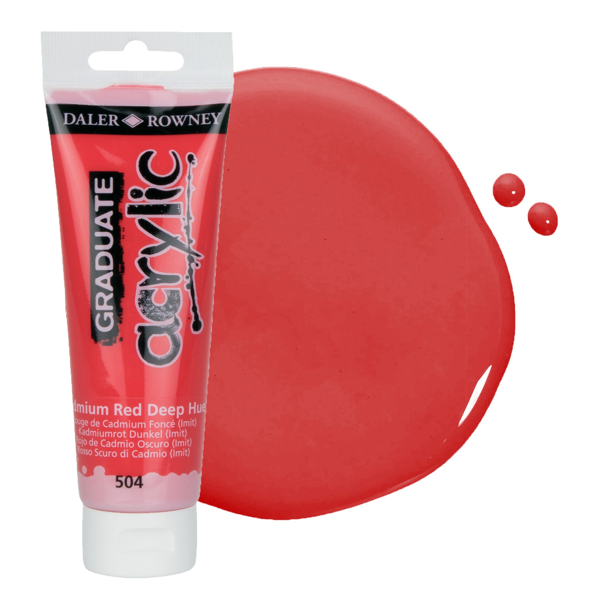 Daler & Rowney beginner's deep red acrylic paint tube