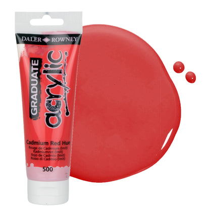Daler & Rowney beginner's red acrylic paint tube