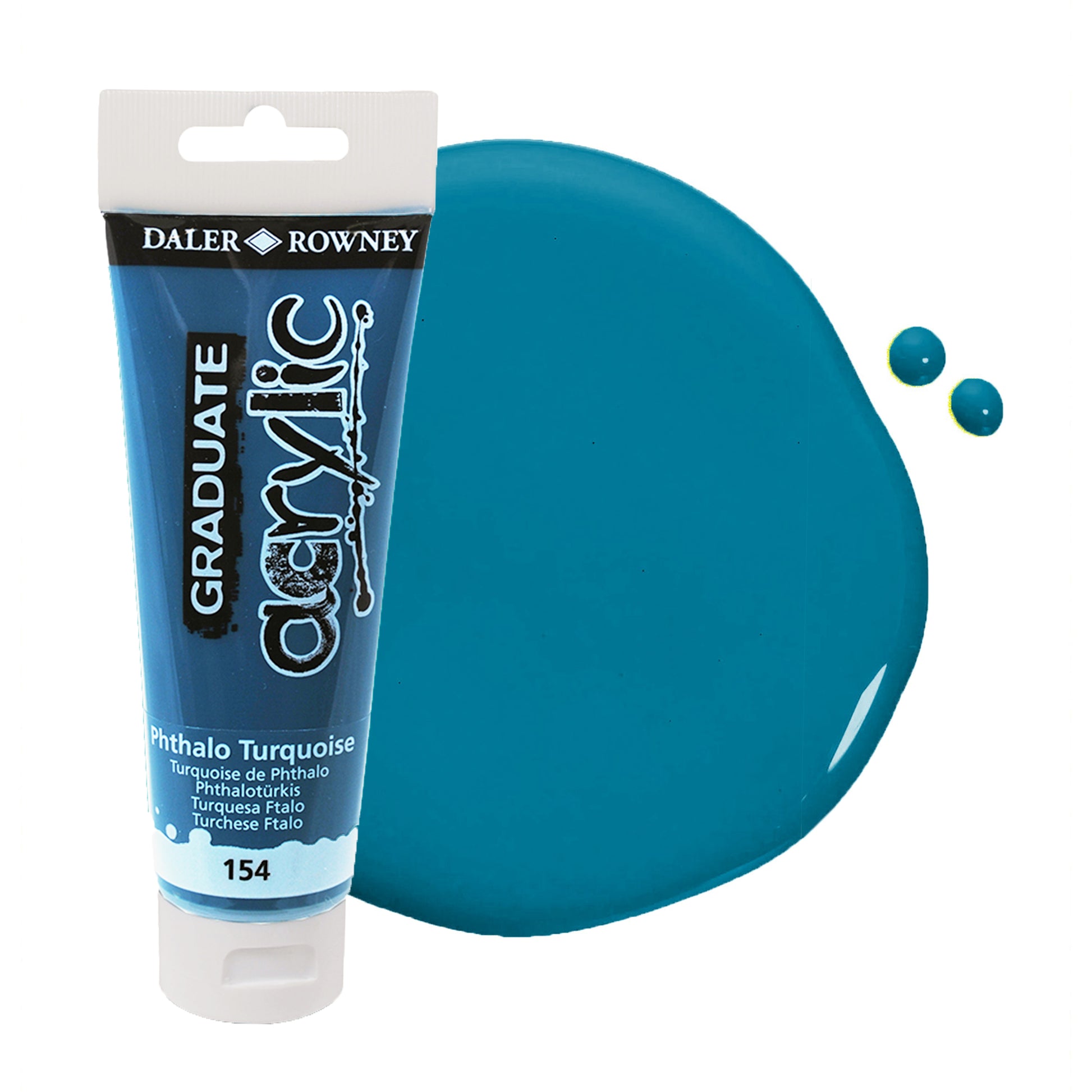 Daler & Rowney beginner's turquoise acrylic paint tube