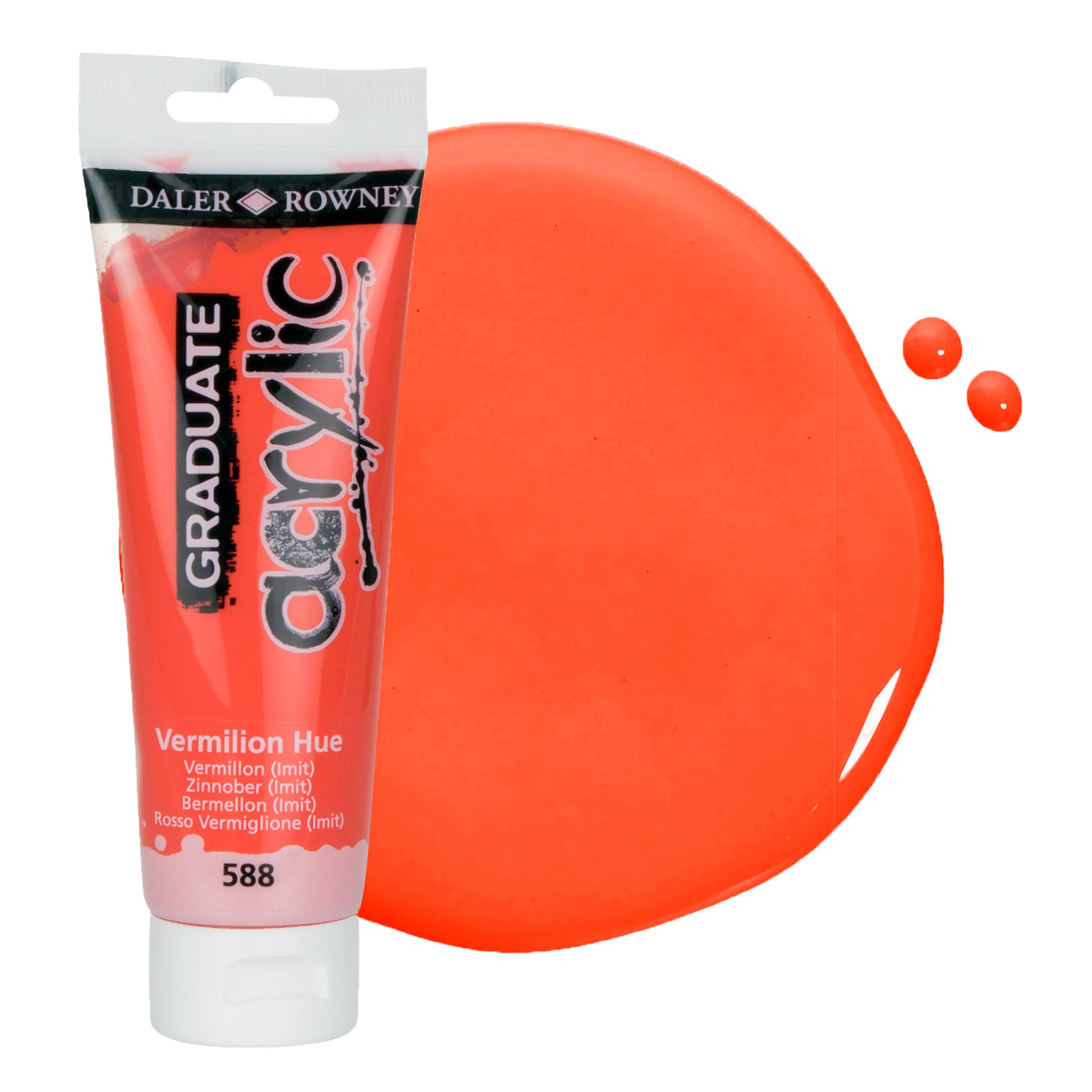 Daler & Rowney beginner's red orange acrylic paint tube