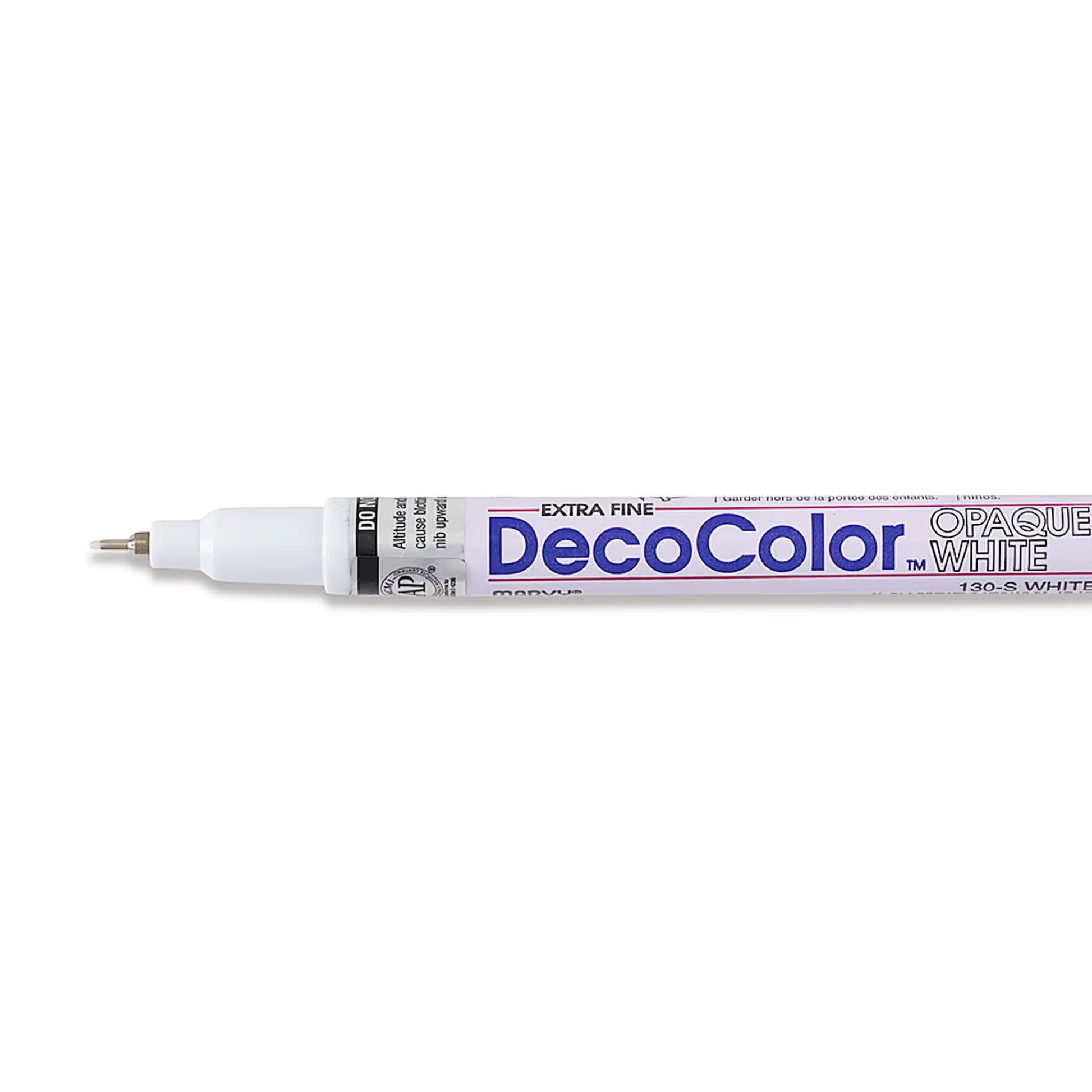 White Deco fine line oil based paint marker.
