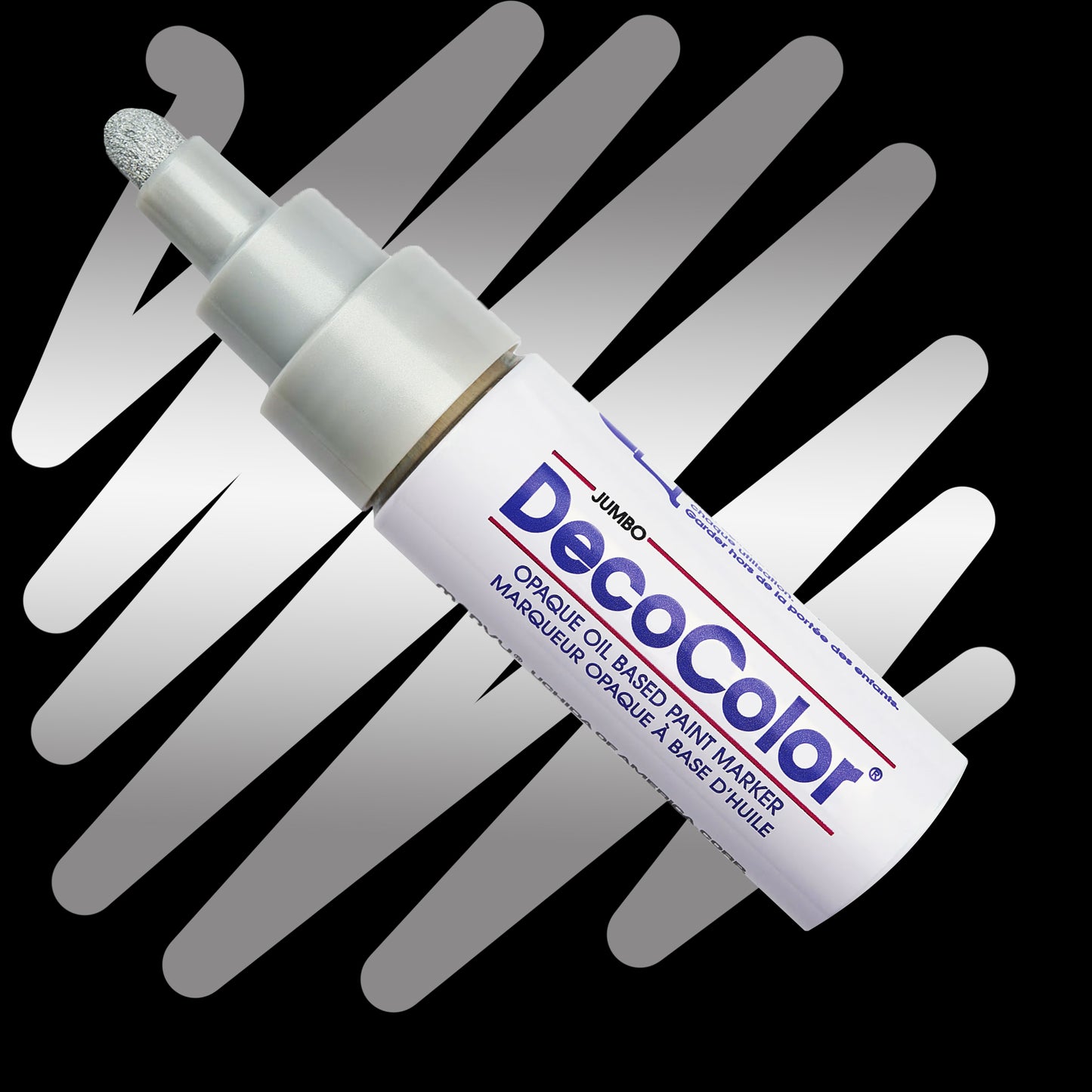 Silver Jumbo Deco oil paint Marker  with bullet nib.