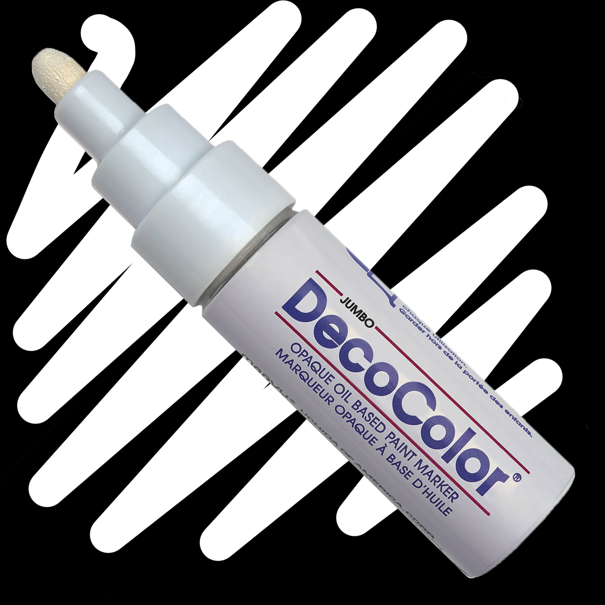White Jumbo Deco oil paint Marker  with bullet nib.