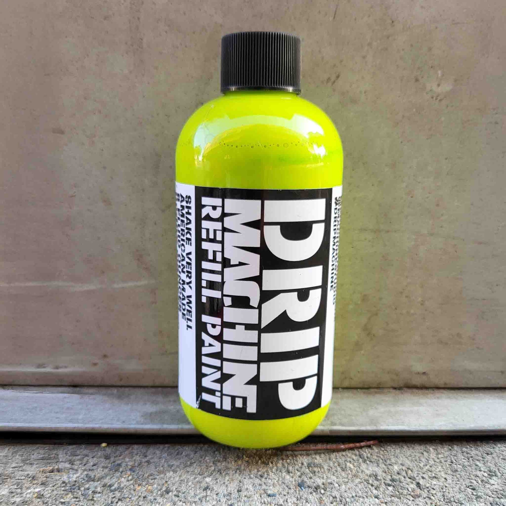 Bottle of Drip Machine Refill Paint in green.