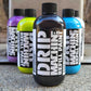 Bottles of Drip Machine Refill Paint in various colors.