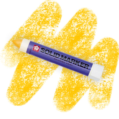 A bright orange marker with a purple label that reads " SOLID MARKER" with a bright orange crayon swatch.
