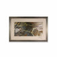 Framed abstract artwork on a white background.