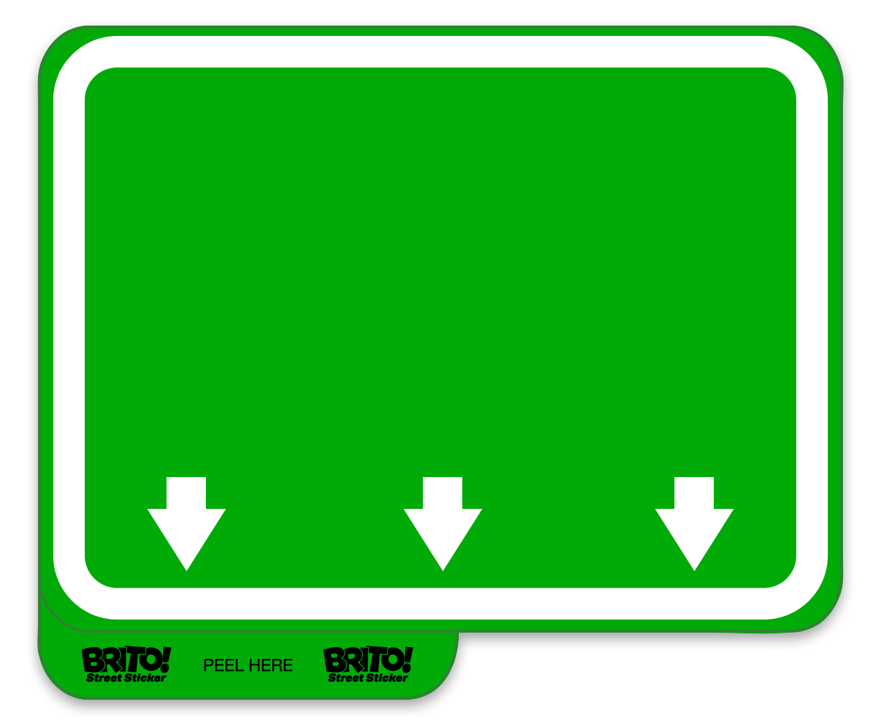 this brito sticker displays a green freeway design .