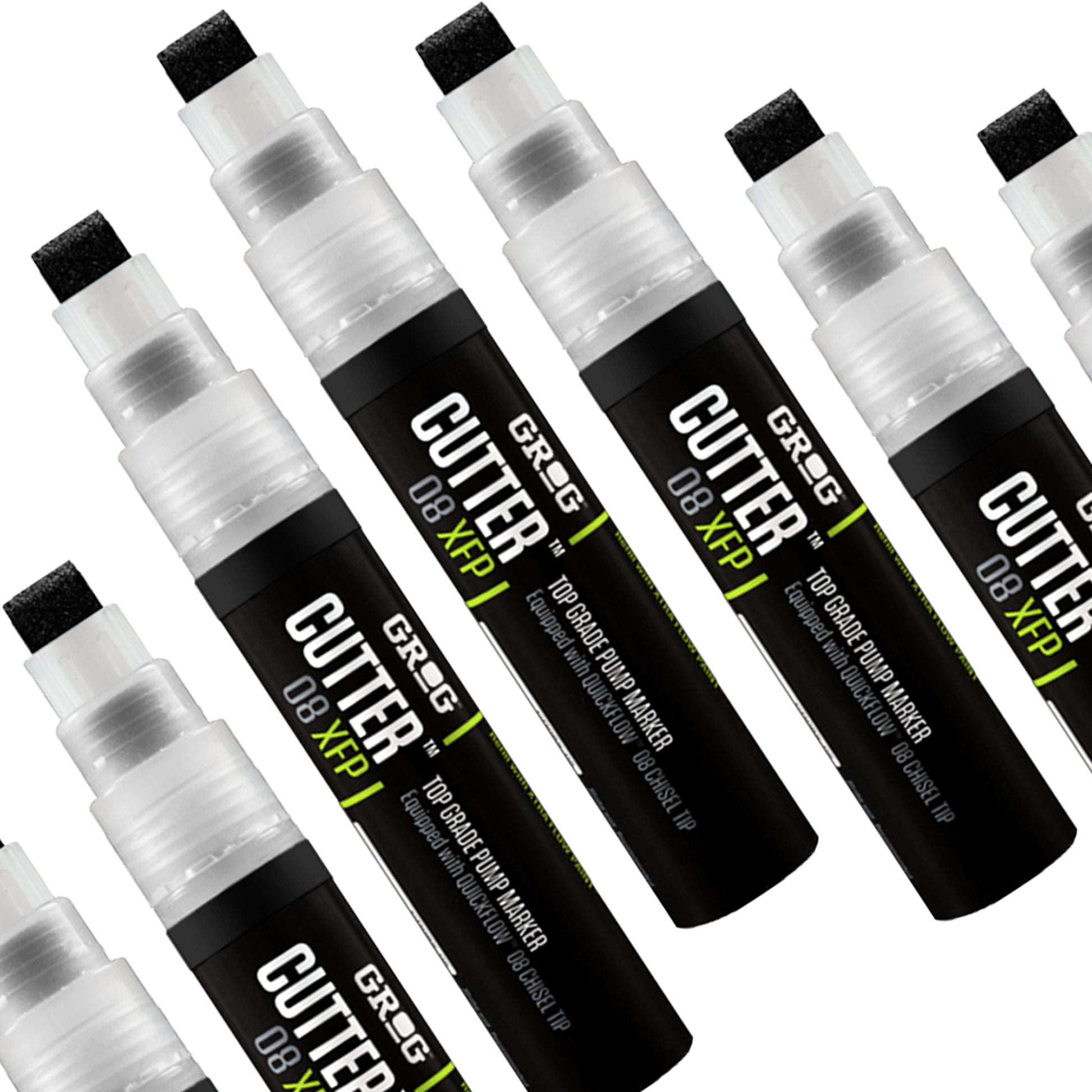 GROG Cutter black markers on white background