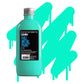 Graffiti art squeeze, mop marker refill paint in light turquoise.
