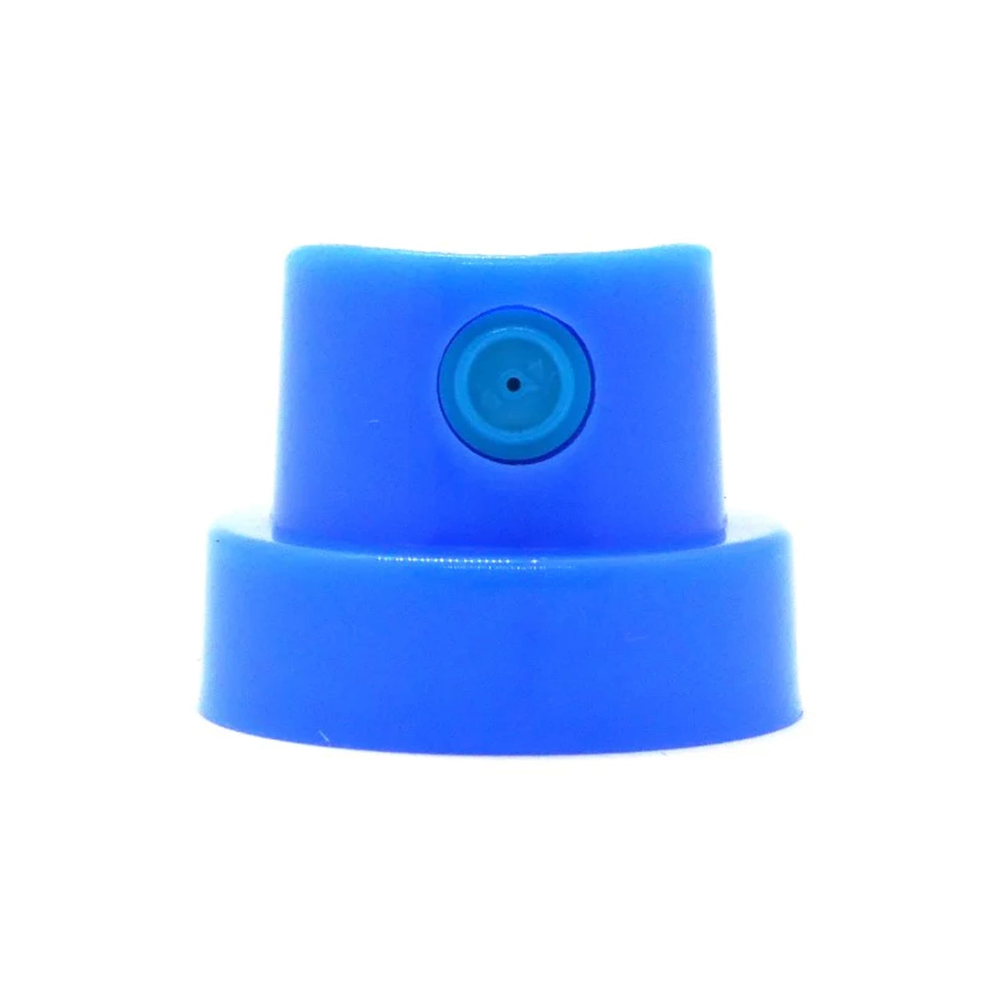 A bright blue spray paint cap