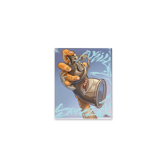 Original design digital canvas print by street artist Cale for sale for art collectors. 