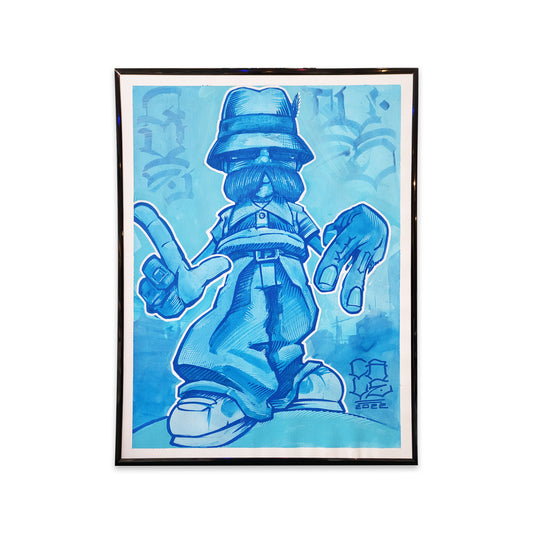 Chicano style original artwork by street artist Cale for art collection.