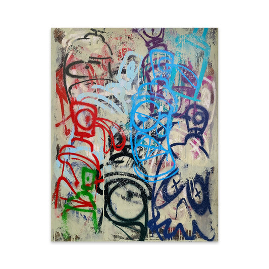 Street art original canvas painting by Trixter