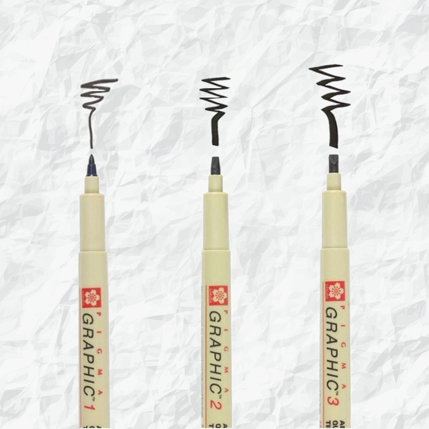 1,2 and number 3 sized graphic sakura markers.