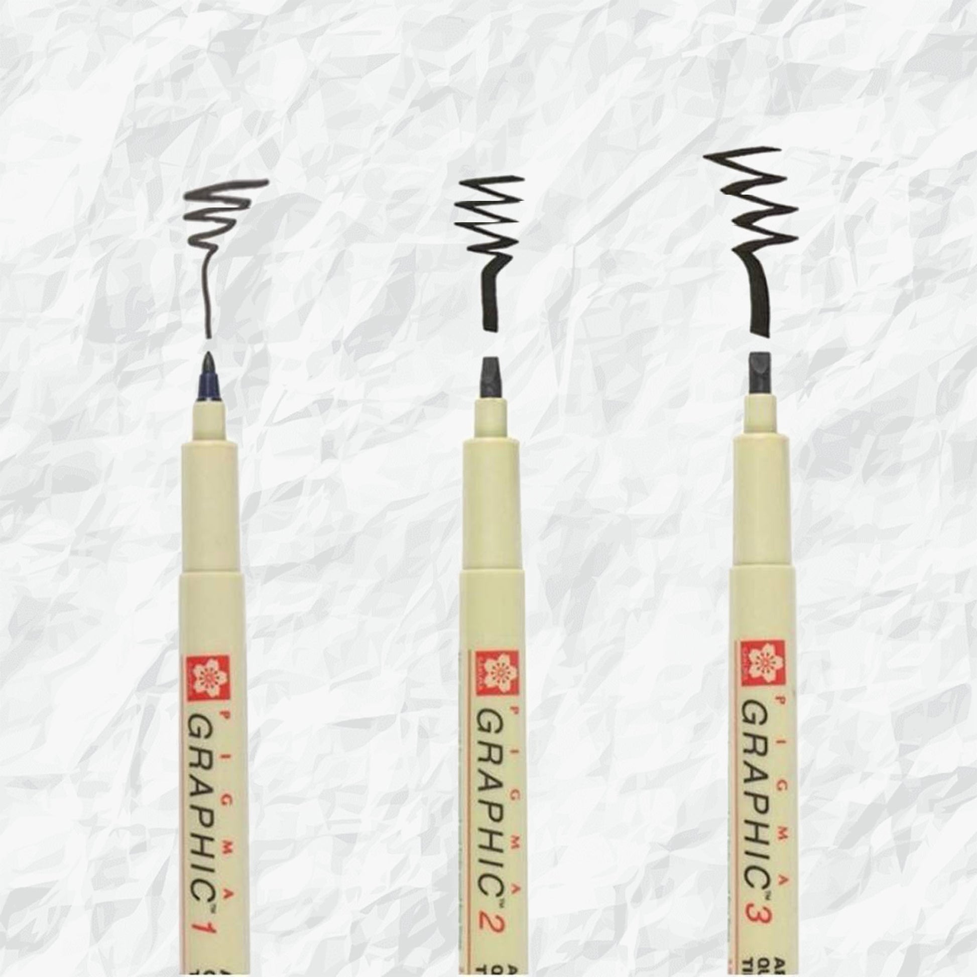 1,2 and number 3 sized graphic sakura markers.