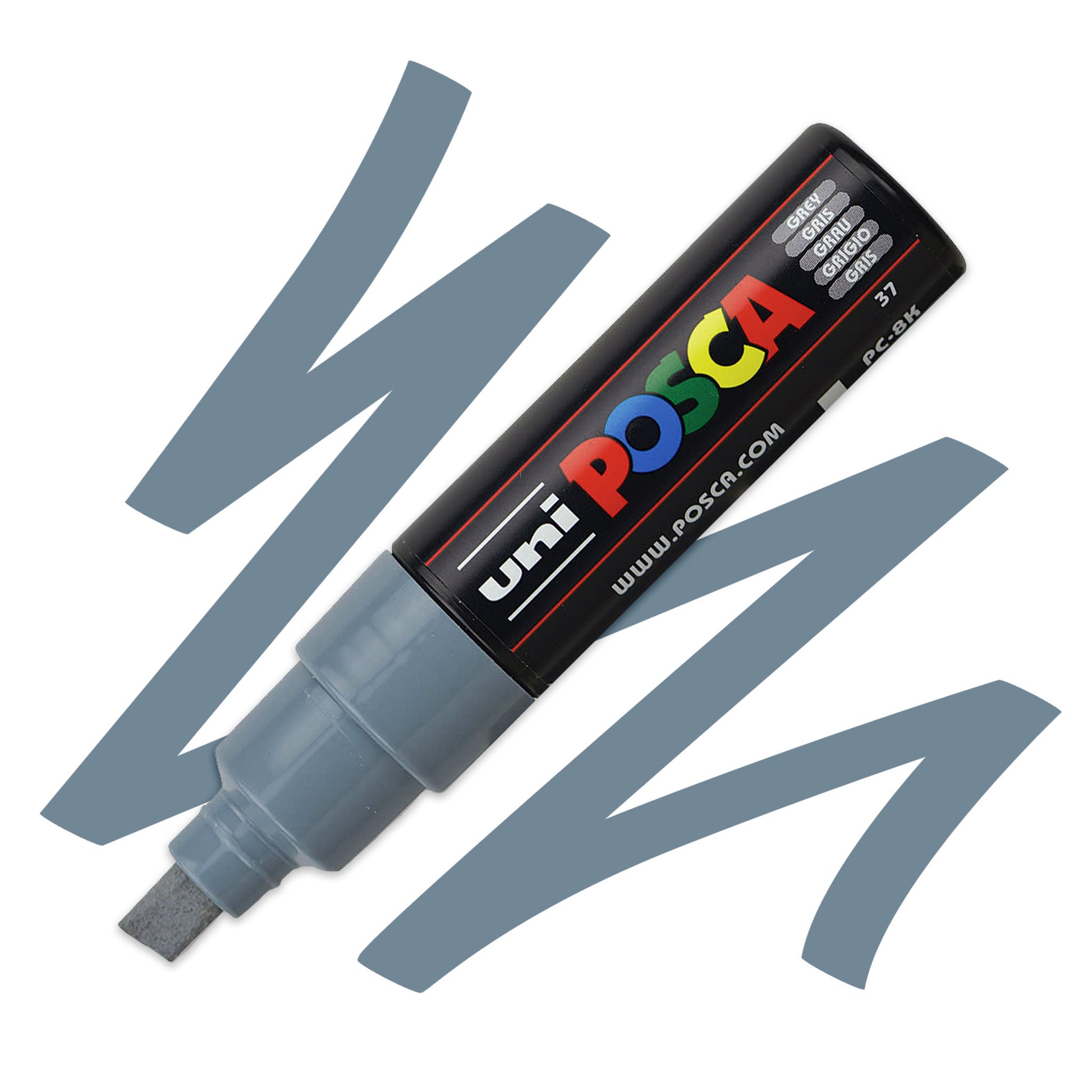 Uni Posca 8K paint marker in grey