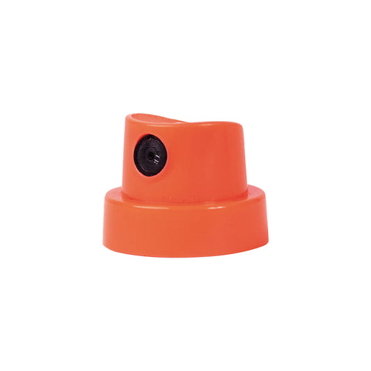 orange with a black dot Harcore fat cap on a white background