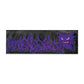 Painted canvas with a ghot Pokemon and purple graffiti style letters.