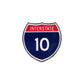 Interstate 10 road sign enamel pin.