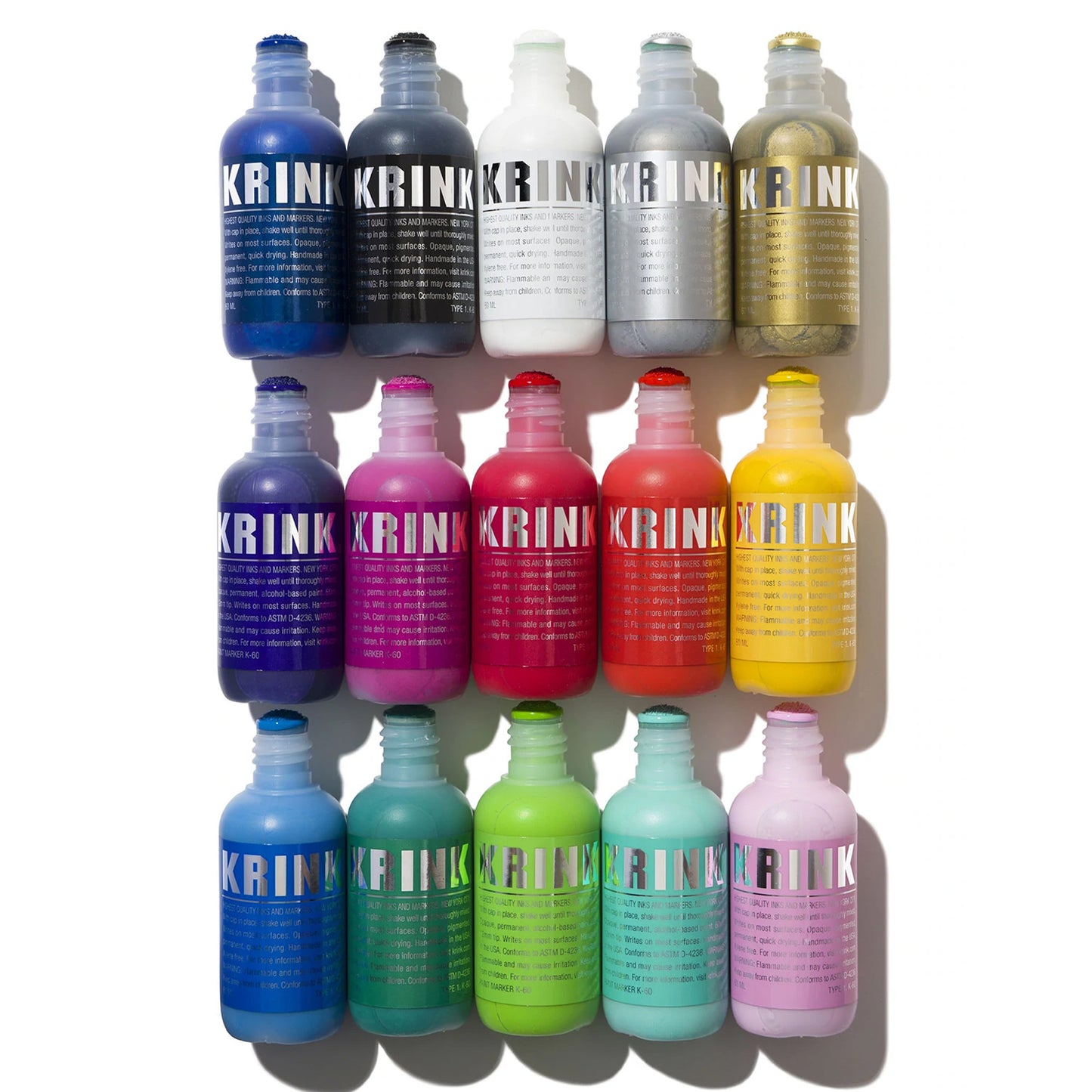 3 rows of colored paint markers with a label that reads "KRINK - K-66"