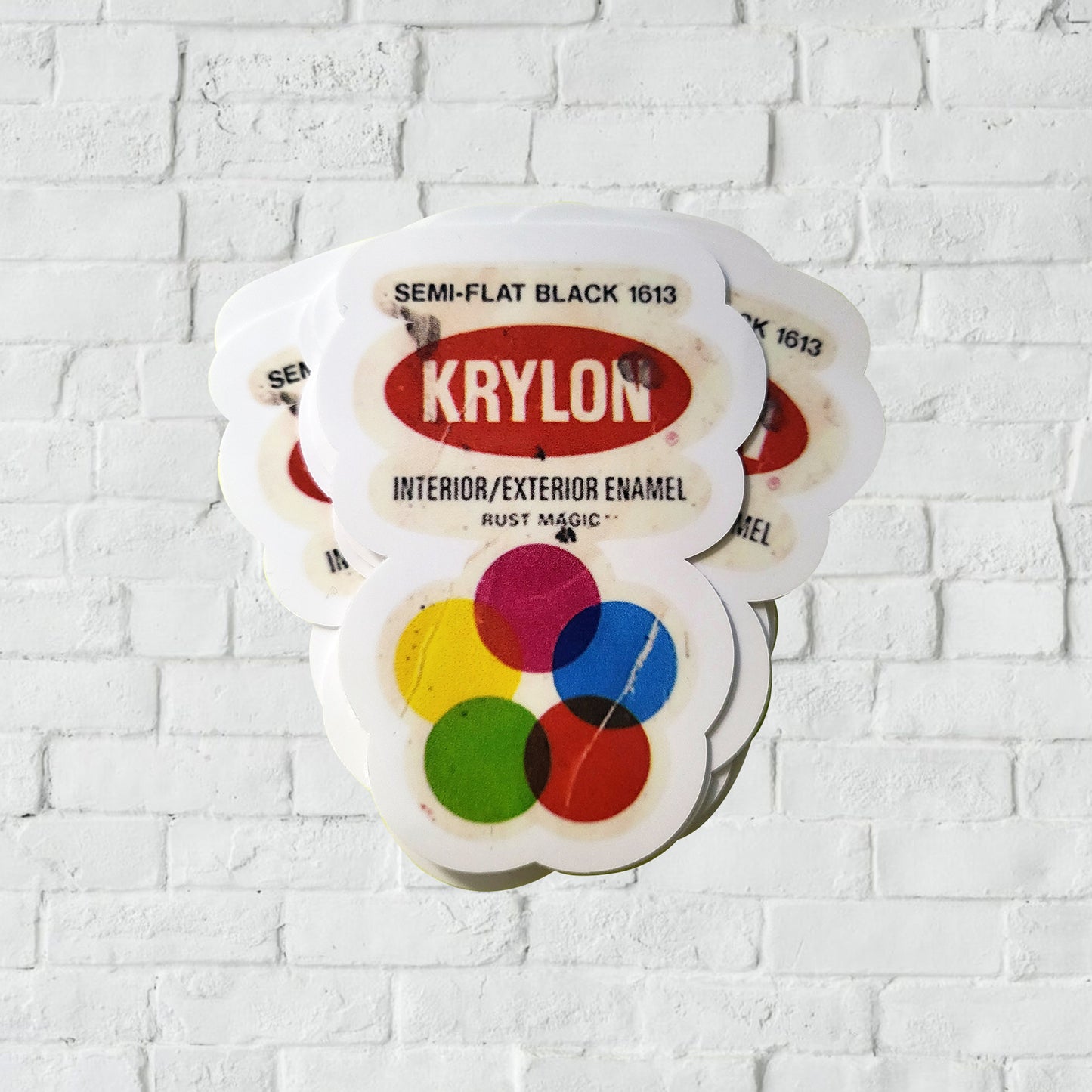 Krylon spray paint enamel sticker decals.
