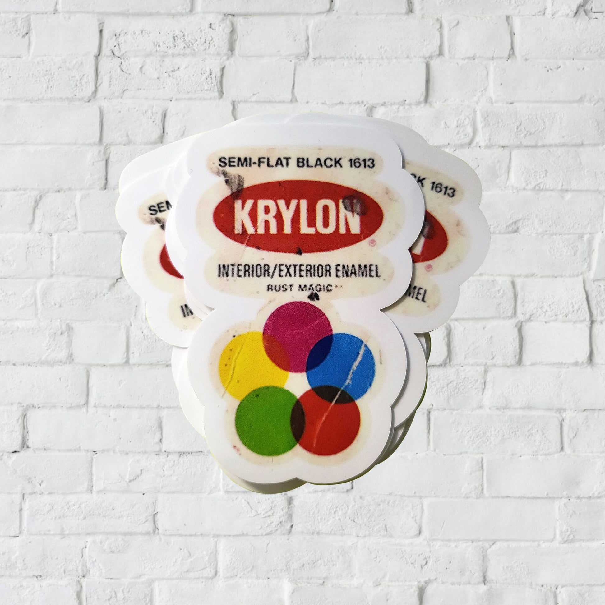 Krylon spray paint enamel sticker decals.