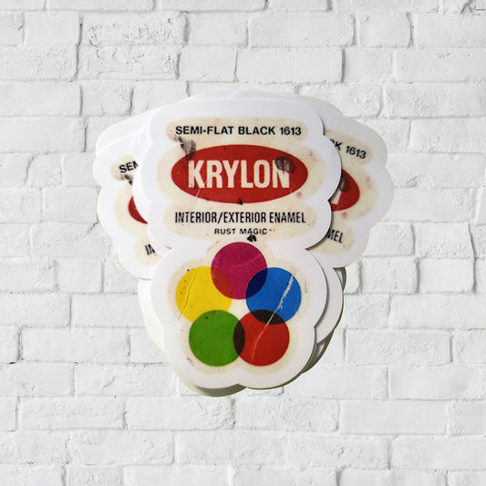 Krylon spray paint enamel sticker decals.