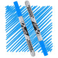 loop marker with a blue cap ,grey body and black text on a blue swatch