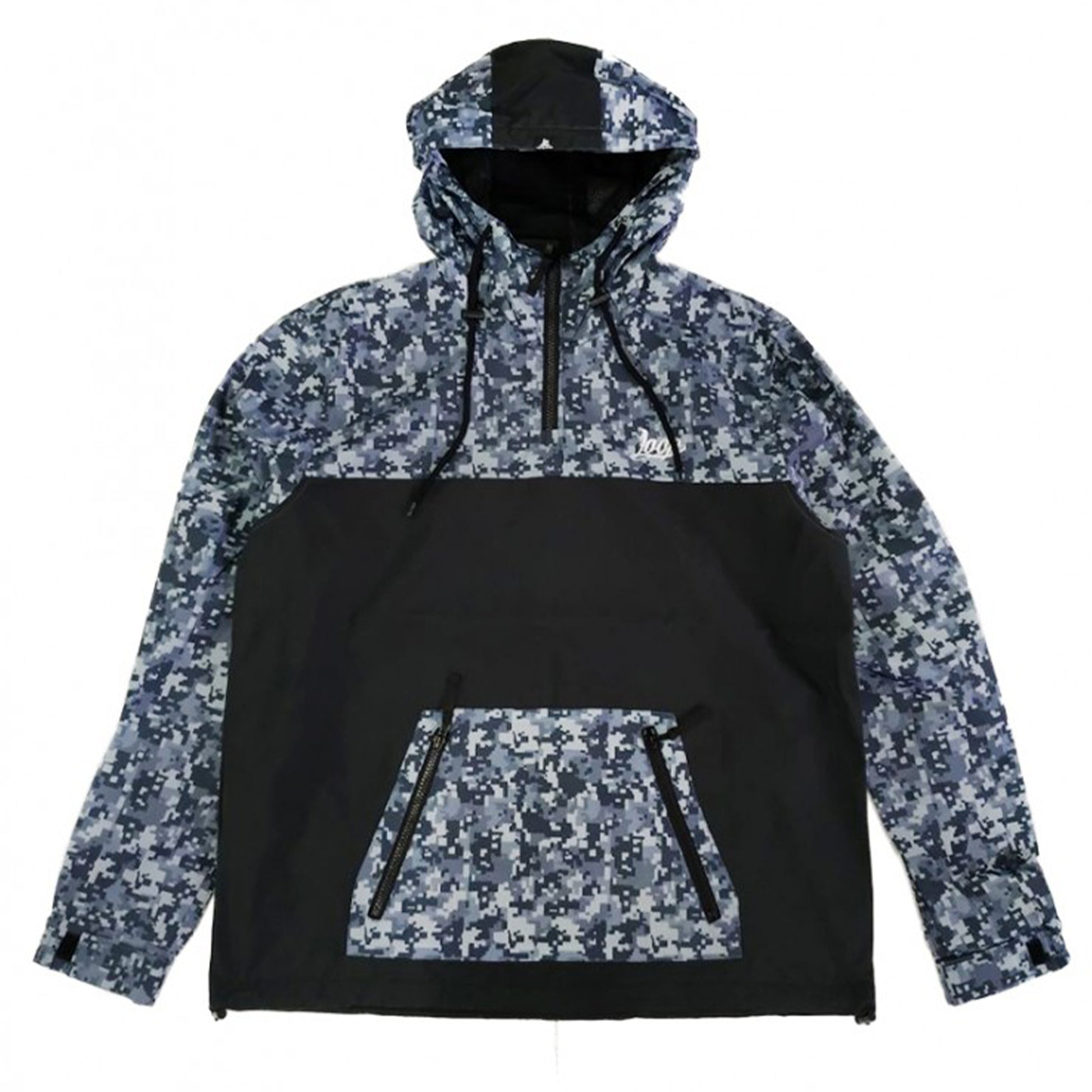 Blue grey digital camo duo colored windbreaker jacket