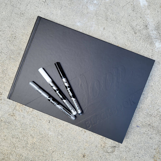 Artist sketchbook Loop Colors brand for paint markers.