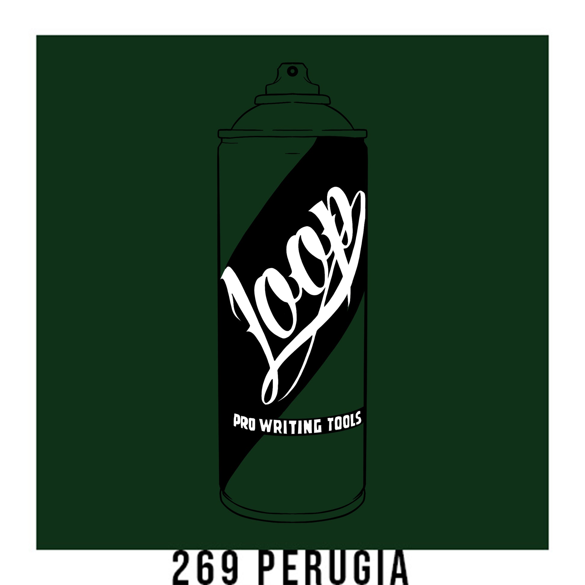 Loop Colors spray paint can in the color Perugia dark green