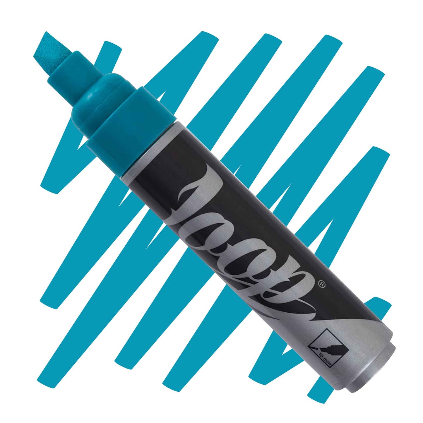 chiseled nib loop paint marker in brescia over a brescia swatch