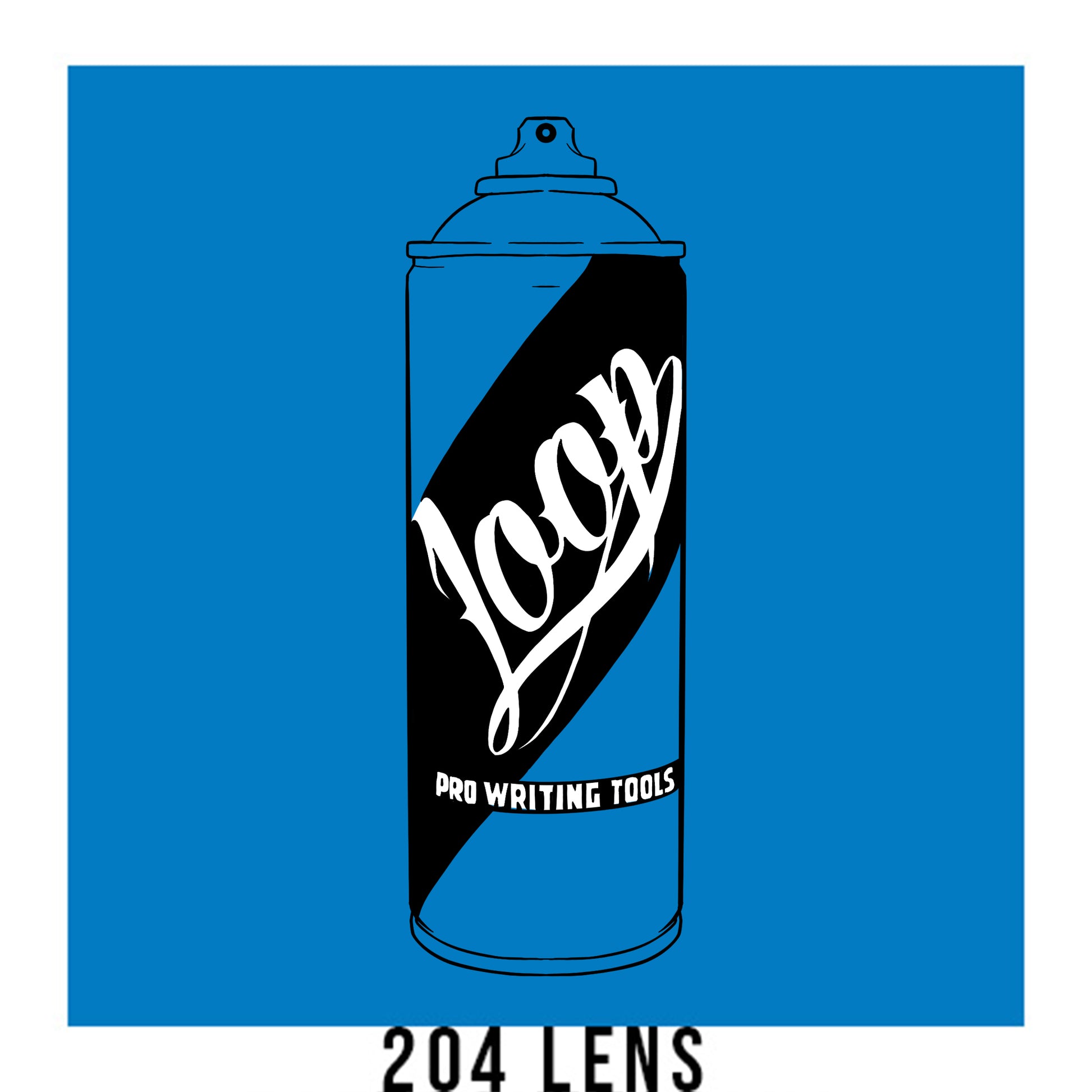 Loop colors artist spray paint in Lens medium blue.
