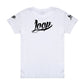 Graffiti spray paint brand Loop Colors white women's t shirt back design