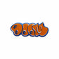 Blue and orange throwie MF DOOM