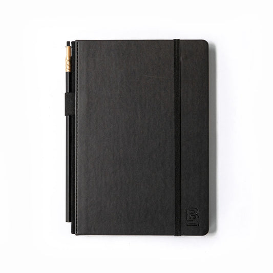 Blackwing embossed black sketch book with black graphite pencil 