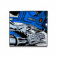  design of Hip Hop artist MF DOOM 's metal hands playing the piano on a metal collectors pin.
