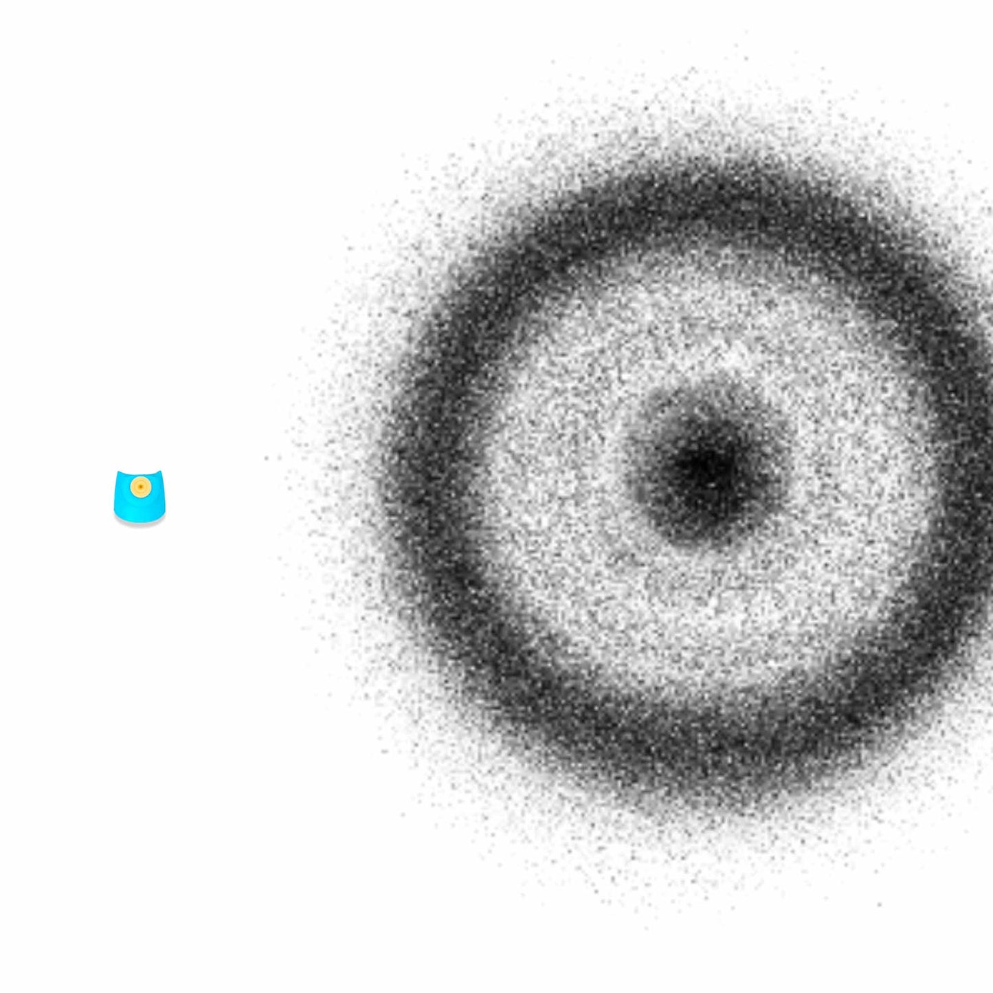Comparison photo of Vortex aerosol nozzle and it's spray