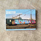 Book titled 'Zebster' with a cover featuring a graffiti-covered train on a textured surface