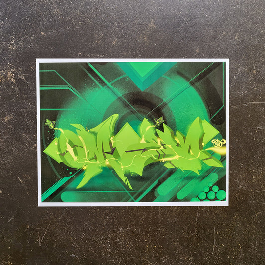 Graffiti artist digitally printed art poster. 