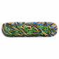 A wildstyle graffiti style painting on a skateboard deck.