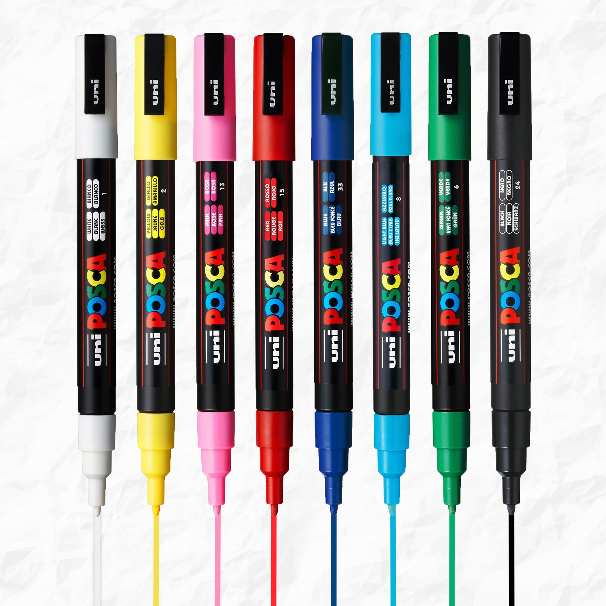 POSCA water-based acrylic paint marker 8 piece primary set