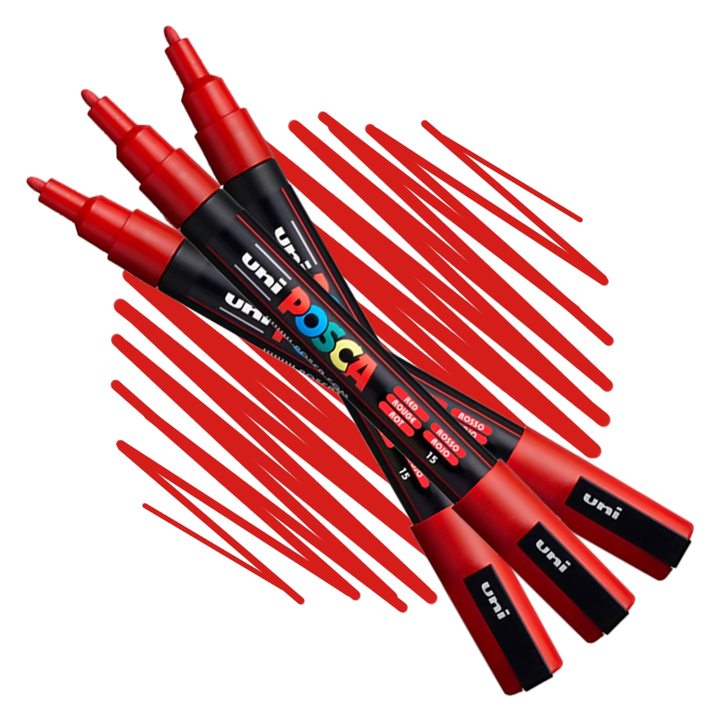 POSCA water-based artist paint markers 3M size in red
