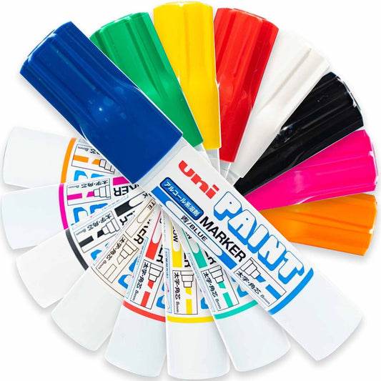 Uni Paint markers mutiple colors 8mm chisel tipped
