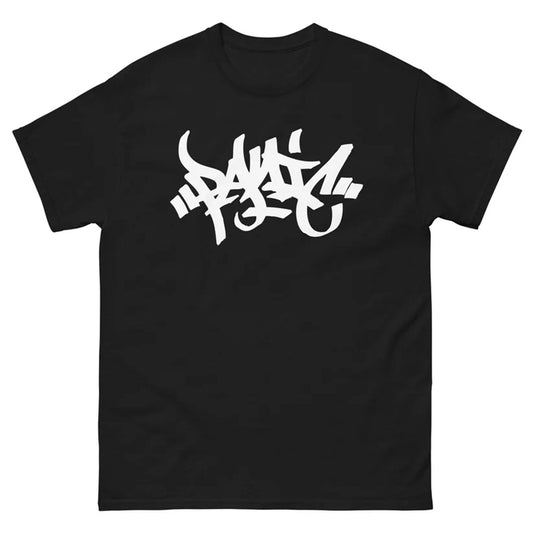 Panic 39 music brand the Panic in tagger font design in black front