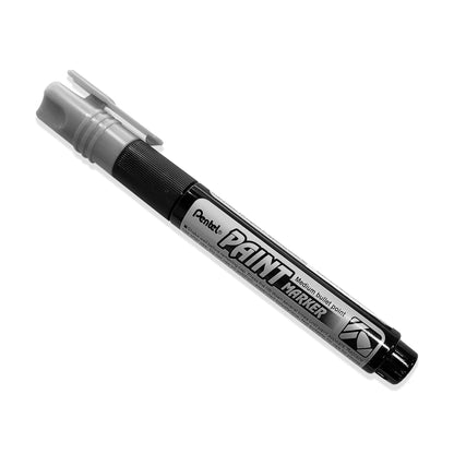 Silver Pentel paint marker with a medium bullet point.