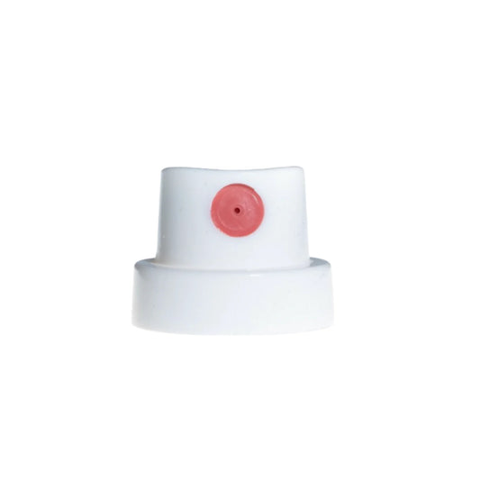 fat white cap with pink dot on a white background