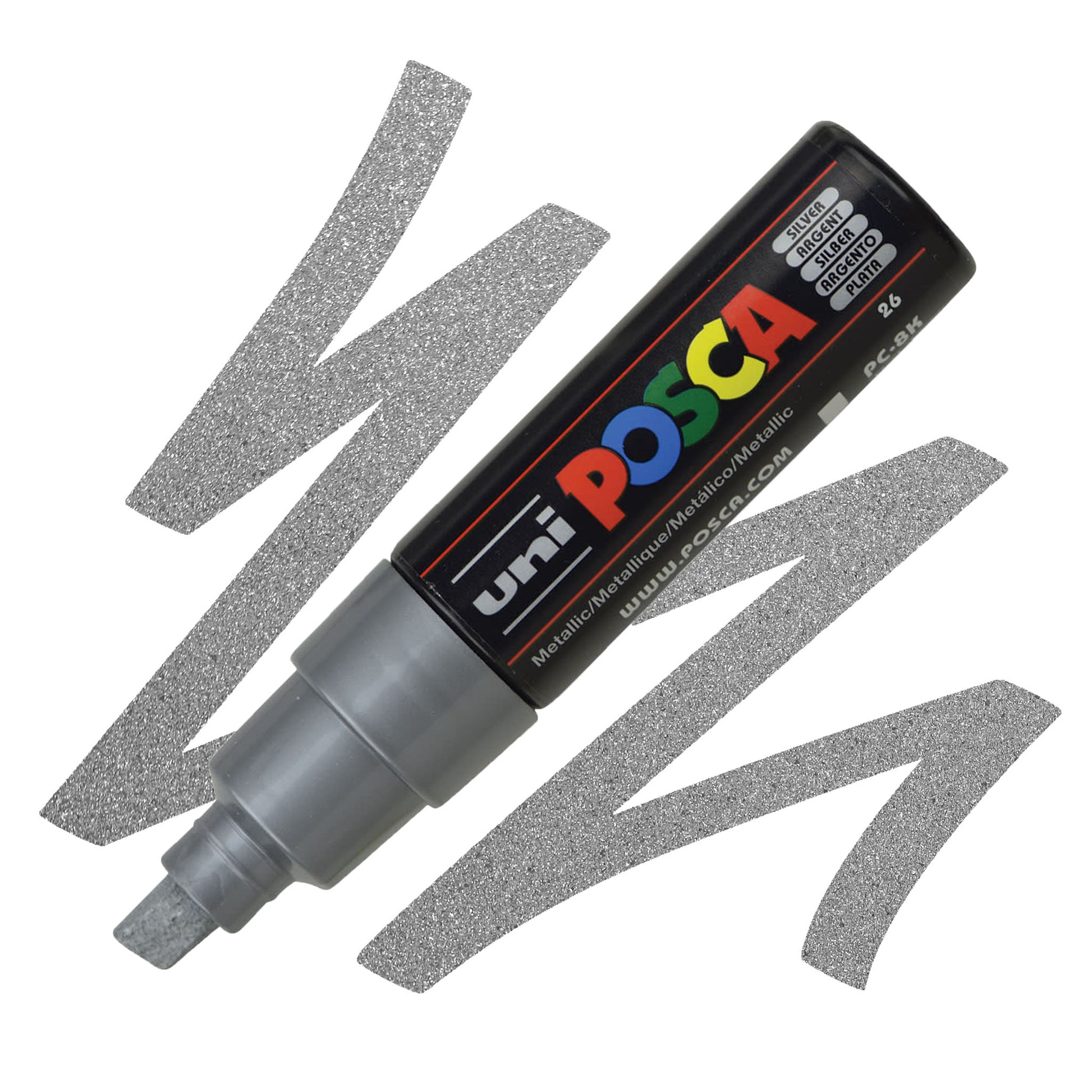 Uni Posca 8K paint marker in metallic silver