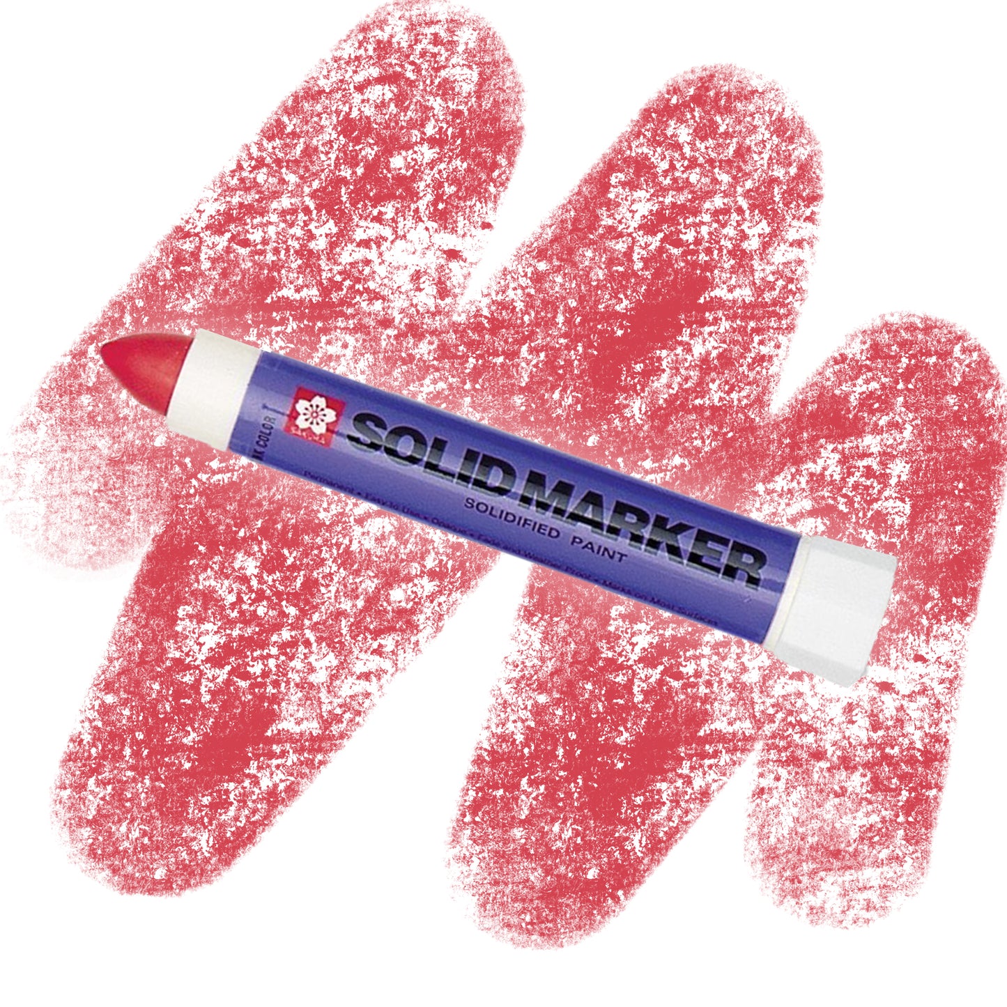 A red marker with a purple label that reads " SOLID MARKER" with a red crayon swatch.